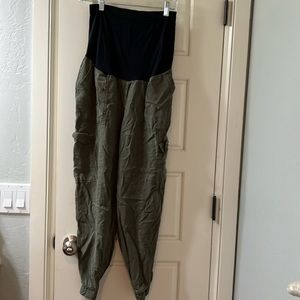Maternity twill jogger pants